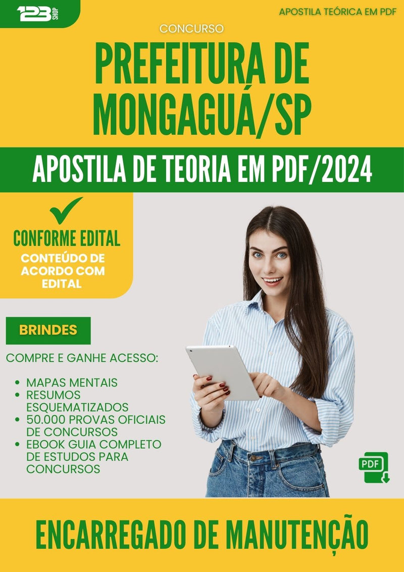 Apostila Teórica para Concurso Encarregado De Manutencao Emus da Prefeitura Mongagua Sp 2024 - Conteúdo de Acordo com Edital