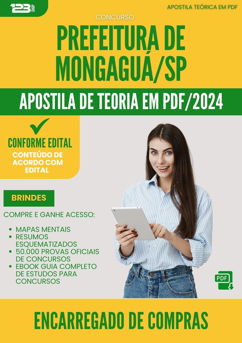 Apostila Teórica para Concurso Encarregado De Compras Emus da Prefeitura Mongagua Sp 2024 - Conteúdo de Acordo com Edital