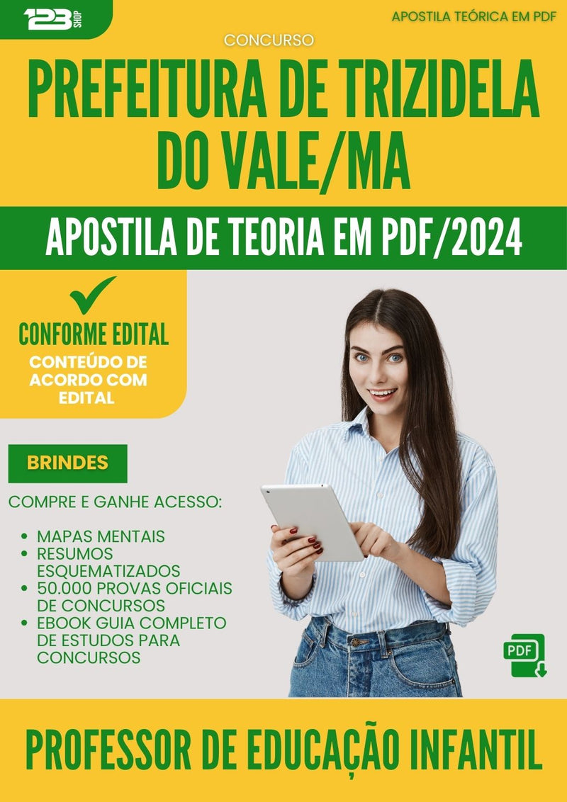 Apostila Teórica para Concurso Professor De Educacao Infantil da Prefeitura Trizidela Do Vale Ma 2024 - Conteúdo de Acordo com Edital