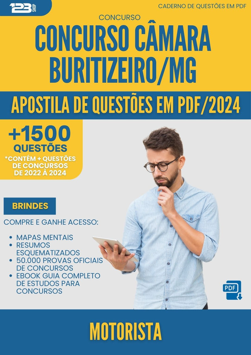 Apostila de Questões para Concurso Motorista Camara da Prefeitura Buritizeiro Mg 2025 - Mais de 1.500 Questões
