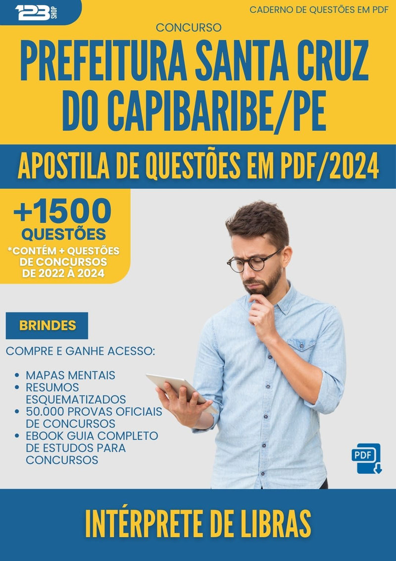 Apostila de Questões para Concurso Interprete De Libras Santa da Prefeitura Cruz Do Capibaribe Pe 2024 - Mais de 1.500 Questões