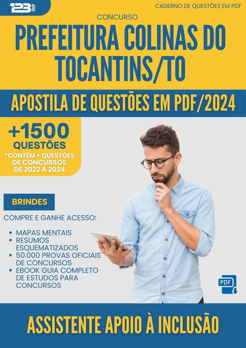 Apostila de Questões para Concurso Assistente Apoio A Inclusao da Prefeitura Colinas Do Tocantins To 2024 - Mais de 1.500 Questões