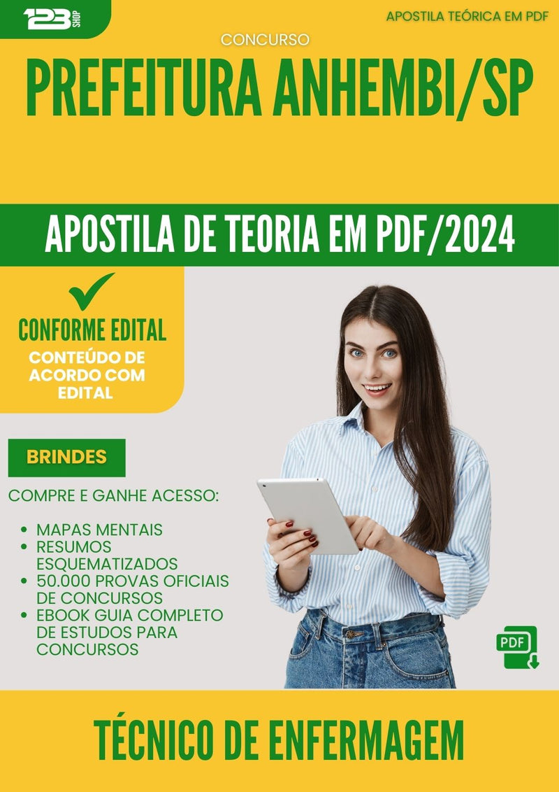 Apostila Teórica para Concurso Tecnico De Enfermagem da Prefeitura Anhembi Sp 2024 - Conteúdo de Acordo com Edital
