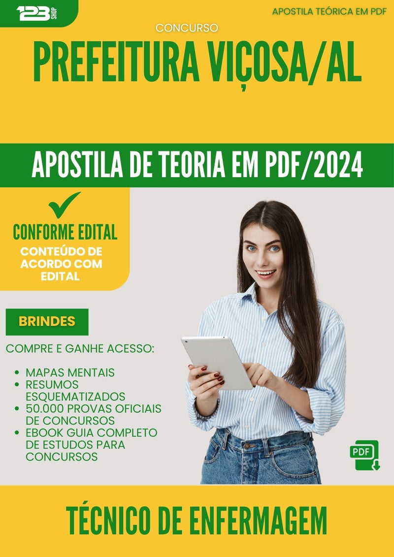 Apostila Teórica para Concurso Tecnico De Enfermagem da Prefeitura Vicosa Al 2024 - Conteúdo de Acordo com Edital