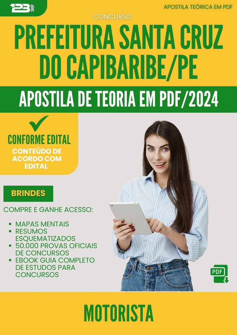 Apostila Teórica para Concurso Motorista Santa da Prefeitura Cruz Do Capibaribe Pe 2024 - Conteúdo de Acordo com Edital