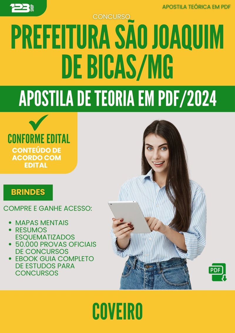 Apostila Teórica para Concurso Coveiro Sao Joaquim De da Prefeitura Bicas Mg 2024 - Conteúdo de Acordo com Edital