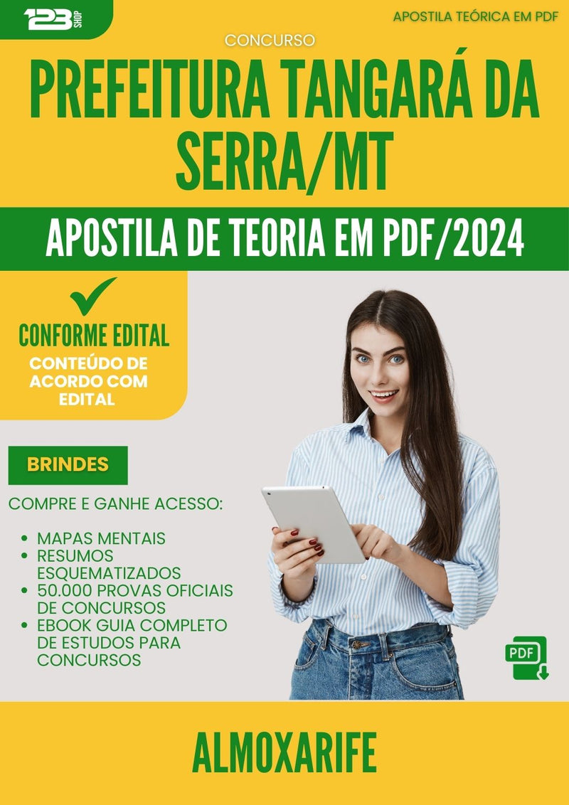 Apostila Teórica para Concurso Almoxarife Tangara Da da Prefeitura Serra Mt 2024 - Conteúdo de Acordo com Edital