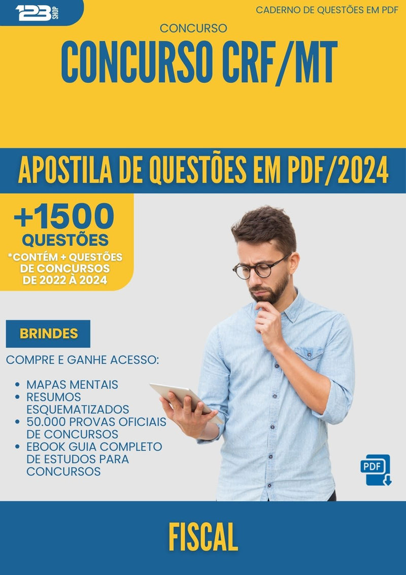 Apostila de Questões para Concurso Fiscal Crf Mt 2024 - Mais de 1.500 Questões
