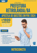 Apostila de Questões para Concurso Nutricionista da Prefeitura Retirolandia Ba 2024 - Mais de 1.500 Questões
