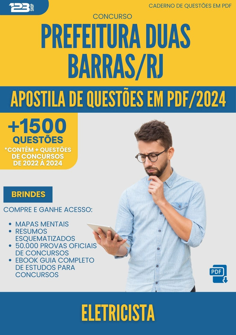 Apostila de Questões para Concurso Eletricista Duas da Prefeitura Barras Rj 2024 - Mais de 1.500 Questões