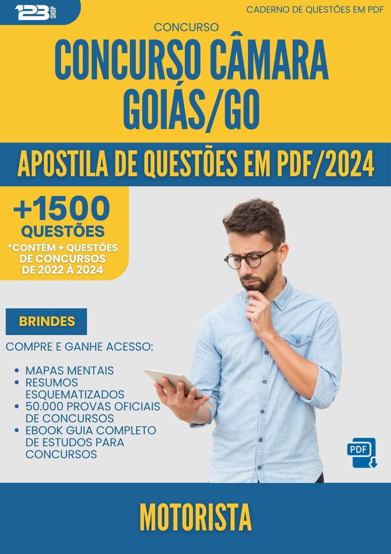 Apostila de Questões para Concurso Motorista Camara da Prefeitura Goias Go 2024 - Mais de 1.500 Questões