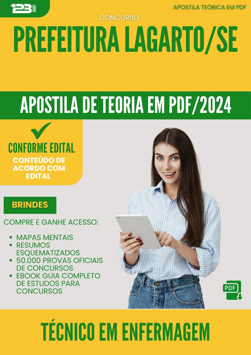 Apostila Teórica para Concurso Tecnico Em Enfermagem da Prefeitura Lagarto Se 2024 - Conteúdo de Acordo com Edital