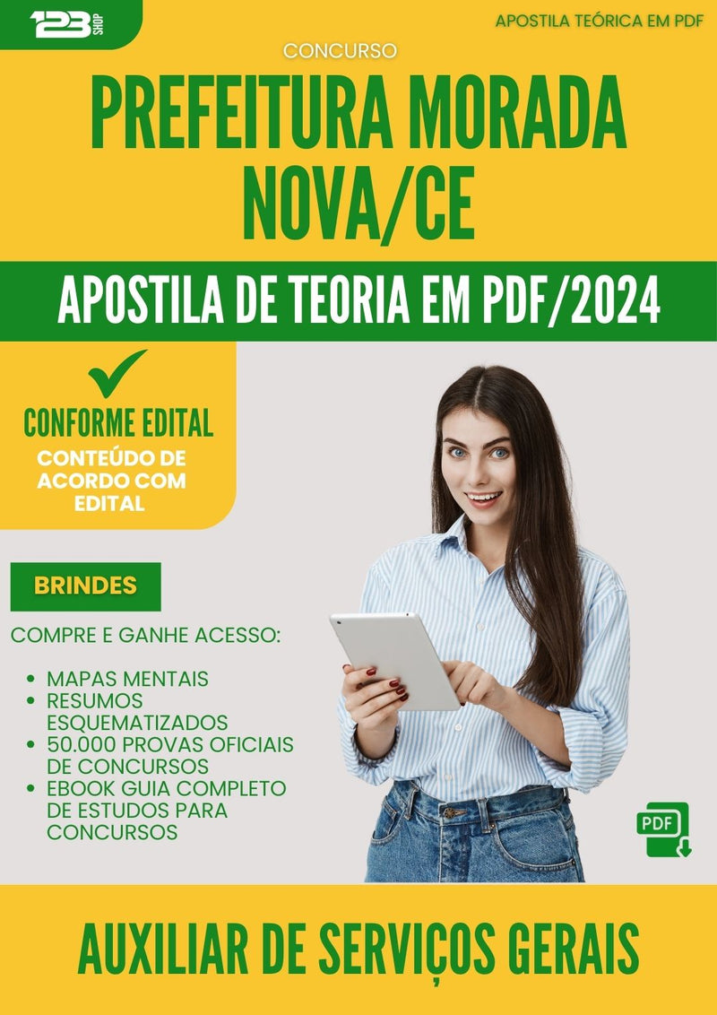 Apostila Teórica para Concurso Auxiliar De Servicos Gerais da Prefeitura Morada Nova Ce 2024 - Conteúdo de Acordo com Edital