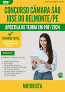 Apostila Teórica para Concurso Motorista Camara Sao Jose da Prefeitura Belmonte Pe 2024 - Conteúdo de Acordo com Edital