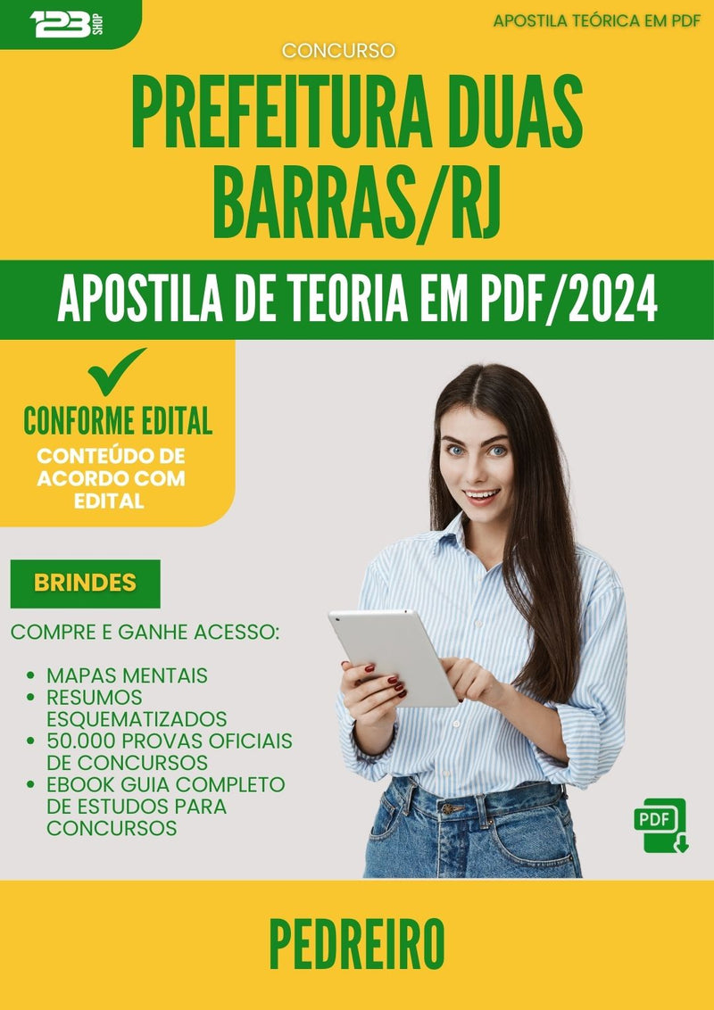 Apostila Teórica para Concurso Pedreiro Duas da Prefeitura Barras Rj 2024 - Conteúdo de Acordo com Edital