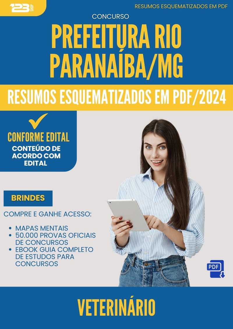 Resumos Esquematizados para Concurso Veterinario Rio da Prefeitura Paranaiba Mg 2024 - Conteúdo de Acordo com Edital