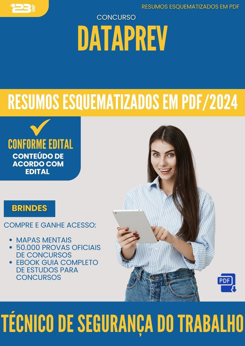 Resumos Esquematizados para Concurso Tecnico De Seguranca Do Trabalho Dataprev 2024 - Conteúdo de Acordo com Edital