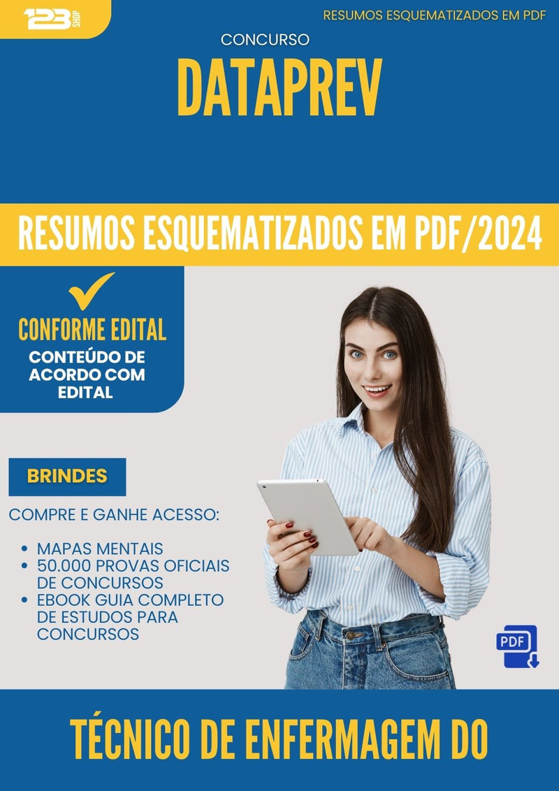 Resumos Esquematizados para Concurso Tecnico De Enfermagem Do Trabalho Dataprev 2024 - Conteúdo de Acordo com Edital