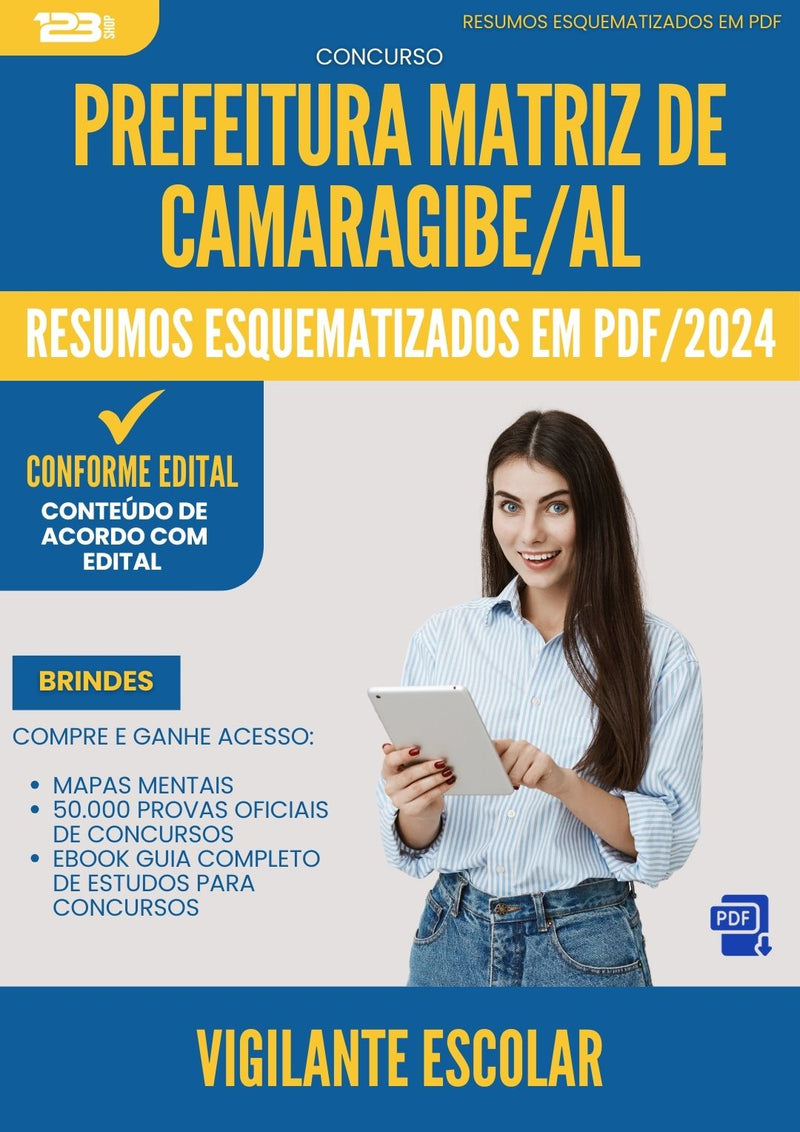 Resumos Esquematizados para Concurso Vigilante Escolar Matriz De da Prefeitura Camaragibe Al 2024 - Conteúdo de Acordo com Edital