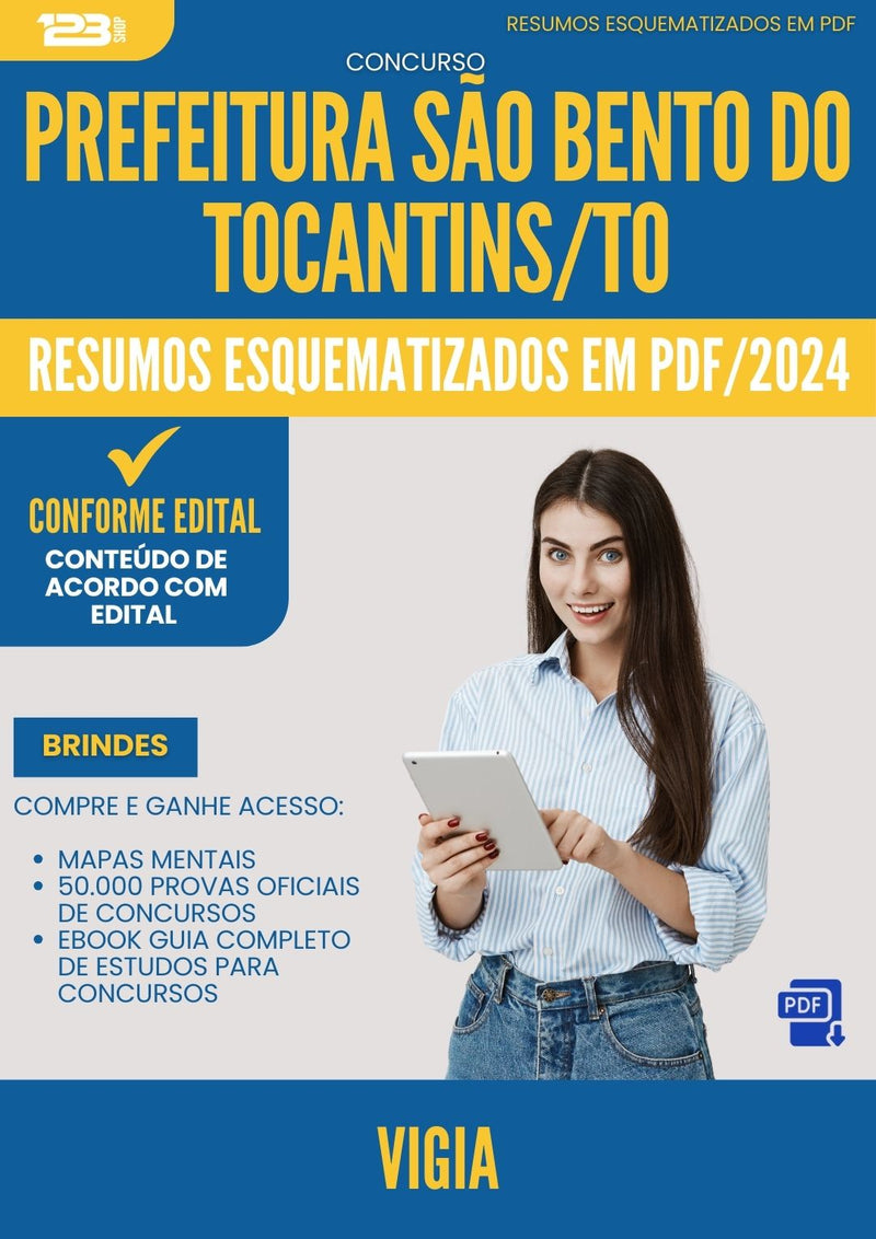 Resumos Esquematizados para Concurso Vigia da Prefeitura Sao Bento Do Tocantins To 2024 - Conteúdo de Acordo com Edital