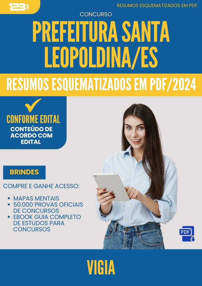 Resumos Esquematizados para Concurso Vigia Santa da Prefeitura Leopoldina Es 2024 - Conteúdo de Acordo com Edital