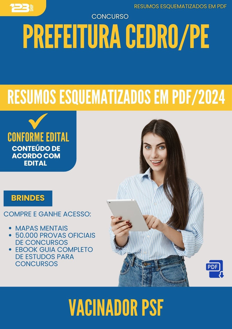 Resumos Esquematizados para Concurso Vacinador Psf da Prefeitura Cedro Pe 2024 - Conteúdo de Acordo com Edital