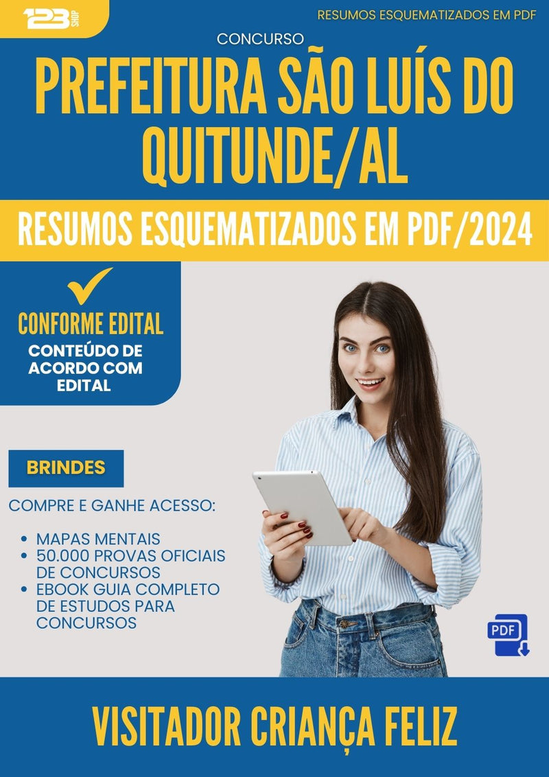 Resumos Esquematizados para Concurso Visitador Crianca da Prefeitura Feliz Sao Luis Quitunde Al 2024 - Conteúdo de Acordo com Edital