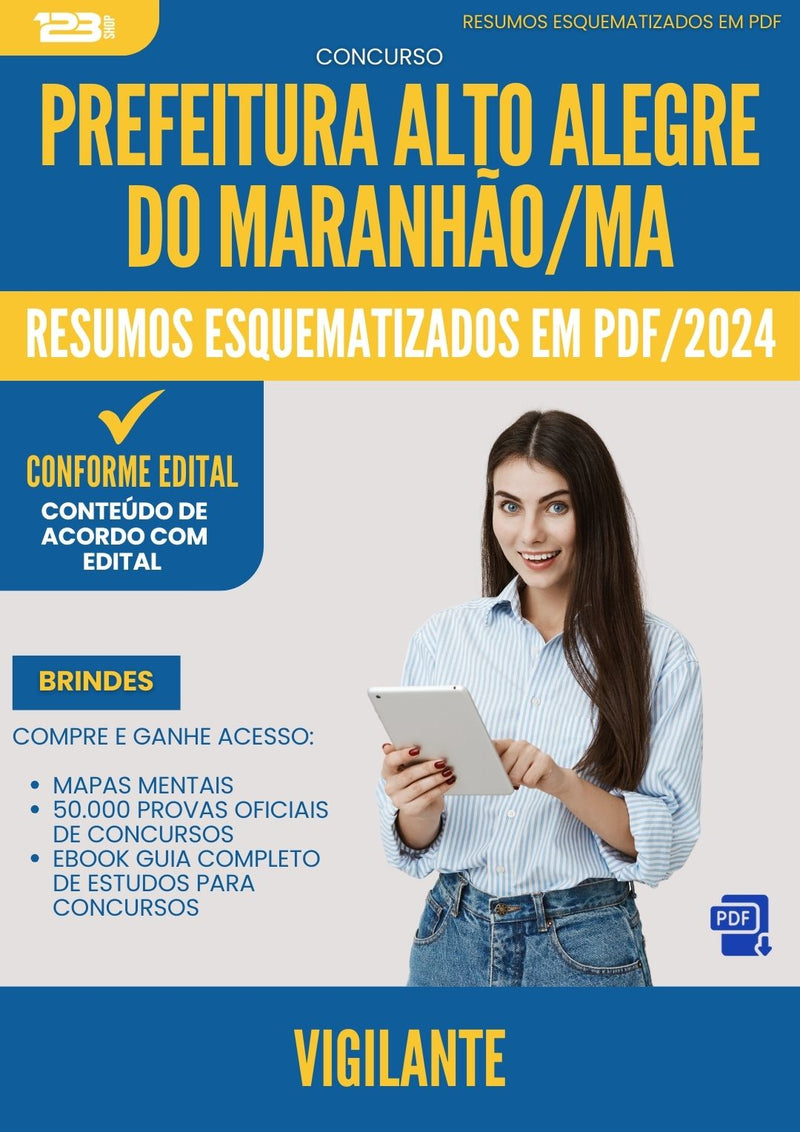 Resumos Esquematizados para Concurso Vigilante Alto da Prefeitura Alegre Maranhao Ma 2024 - Conteúdo de Acordo com Edital