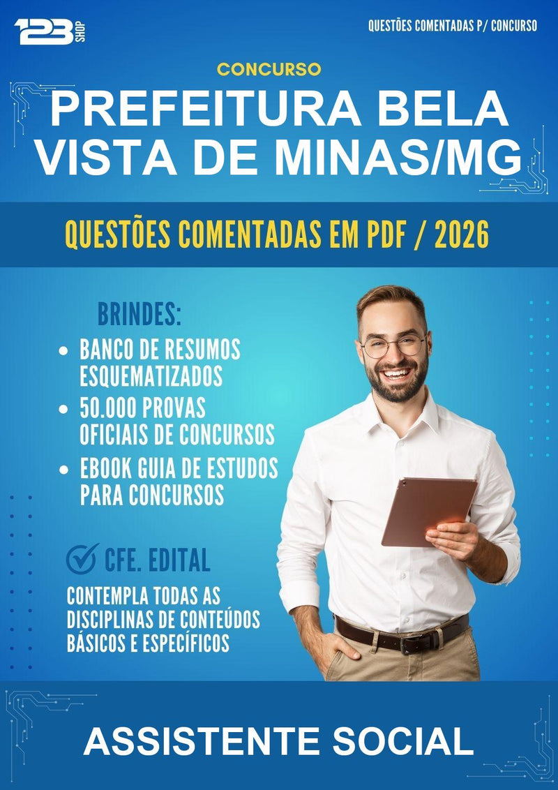Questões Comentadas para o Concurso Prefeitura Bela Vista de Minas/MG para Assistente Social - 600 Questões