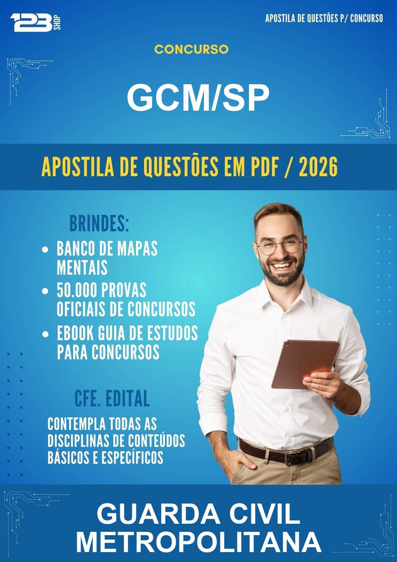 Apostila de Questões para o Concurso Gcm/SP para Guarda Civil Metropolitana - Mais de 3000 Questões