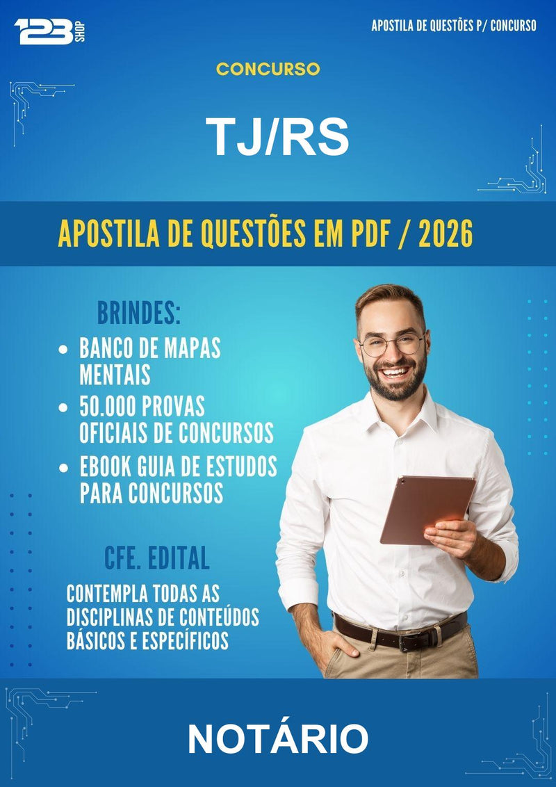 Apostila de Questões para o Concurso Tj/RS para Notário - Mais de 3000 Questões