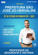 Kit de Estudos para o Concurso Prefeitura São José do Herval/RS para Professor de Geografia E História