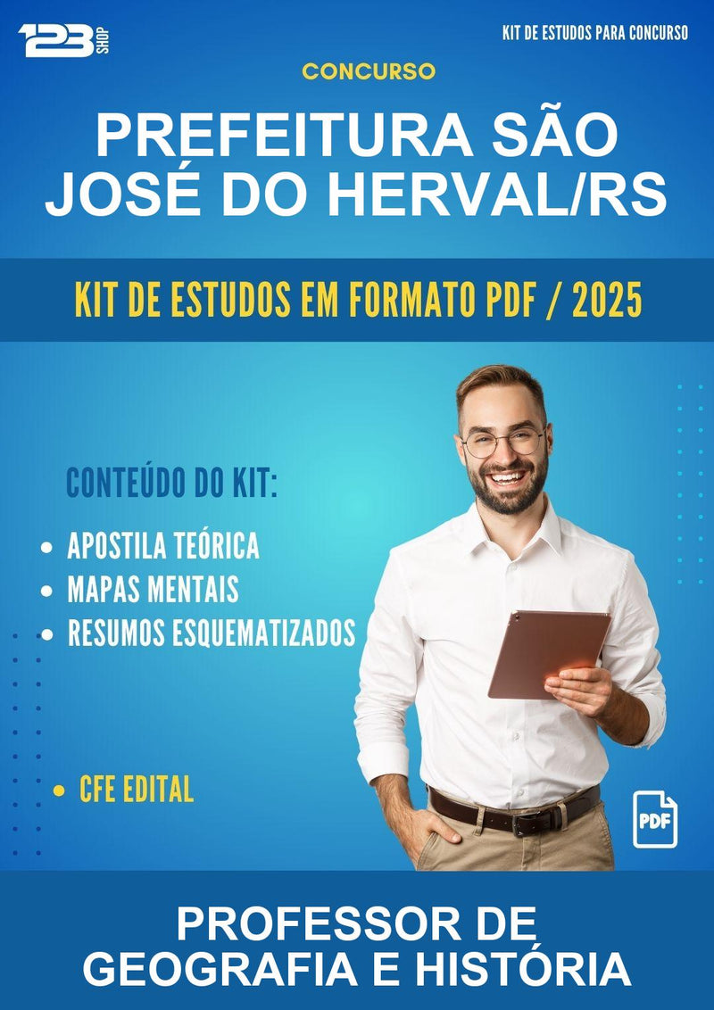 Kit de Estudos para o Concurso Prefeitura São José do Herval/RS para Professor de Geografia E História
