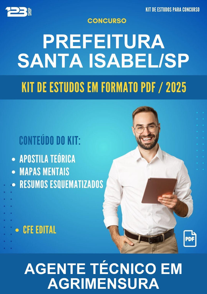 Kit de Estudos para o Concurso Prefeitura Santa Isabel/SP para Agente Técnico Em Agrimensura