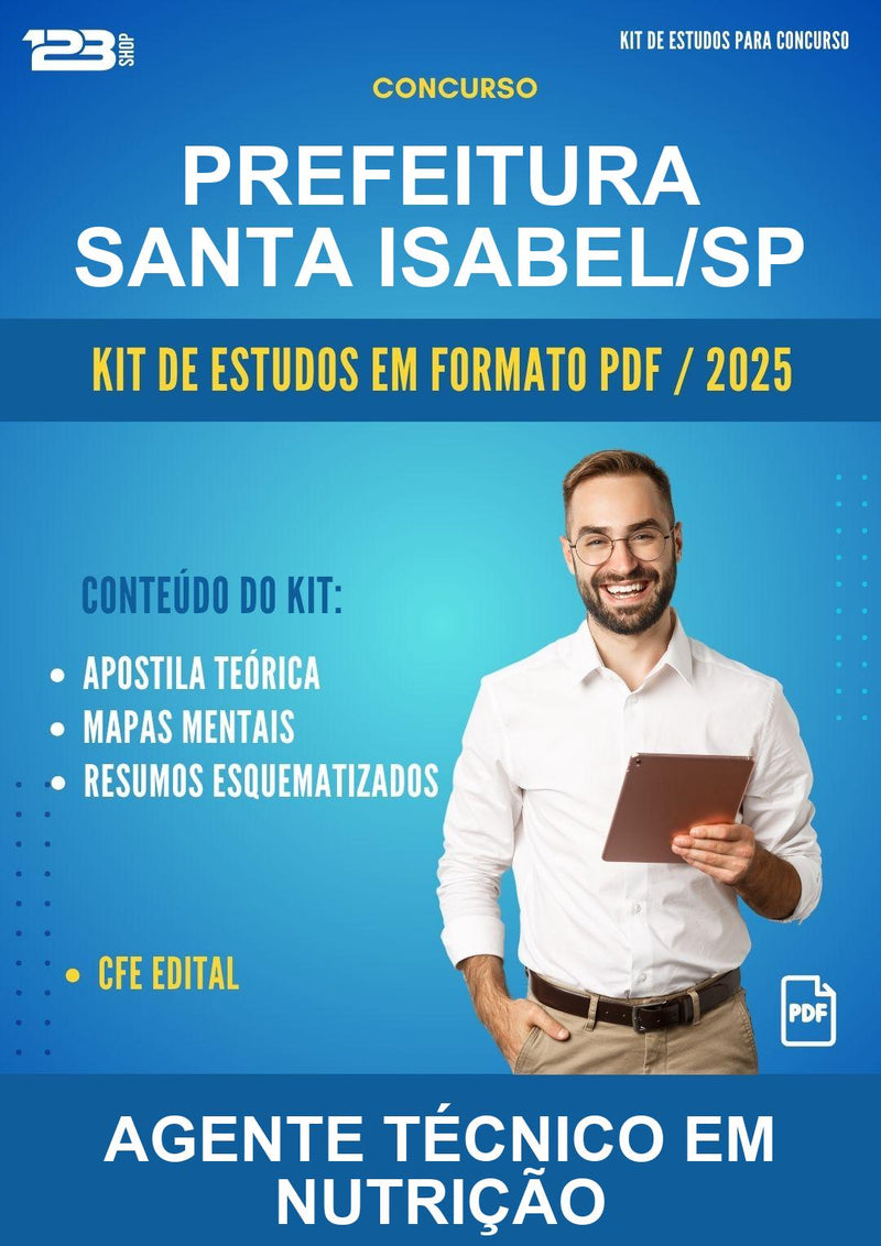 Kit de Estudos para o Concurso Prefeitura Santa Isabel/SP para Agente Técnico Em Nutrição