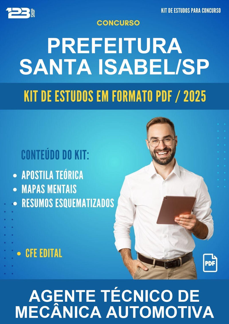 Kit de Estudos para o Concurso Prefeitura Santa Isabel/SP para Agente Técnico de Mecânica Automotiva