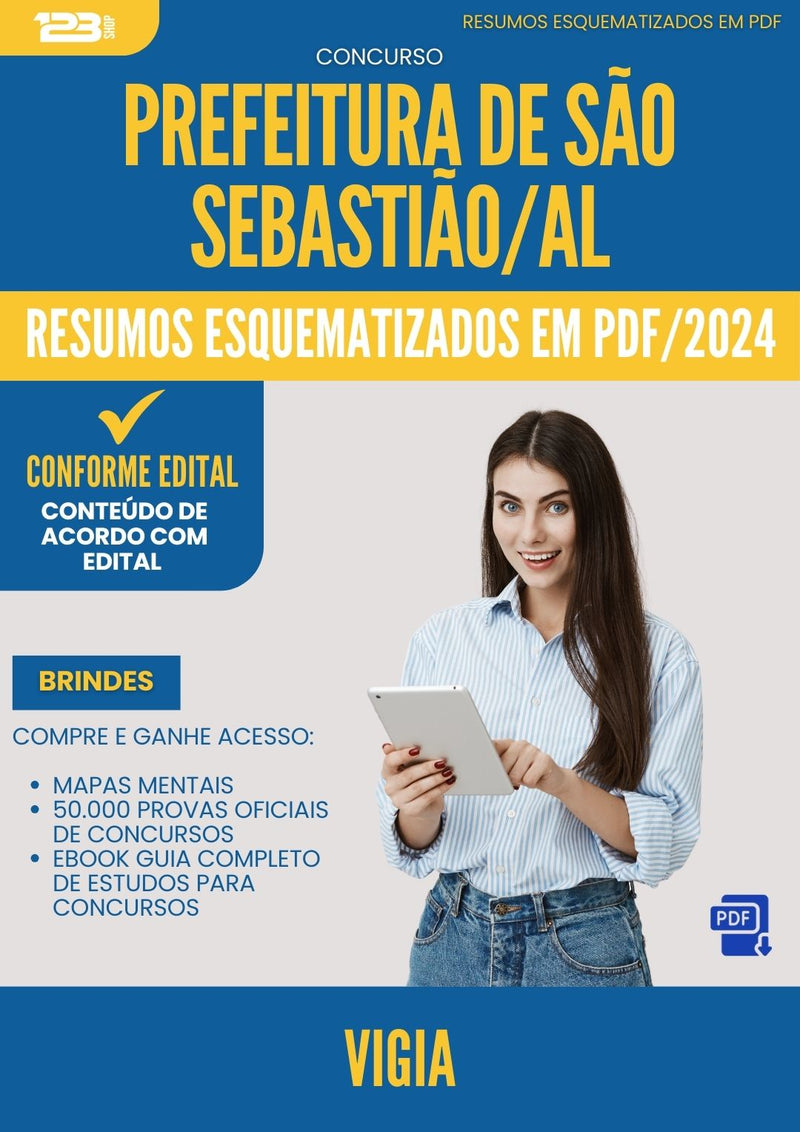 Resumos Esquematizados para Concurso Vigia da Prefeitura Sao Sebastiao Al 2024 - Conteúdo de Acordo com Edital
