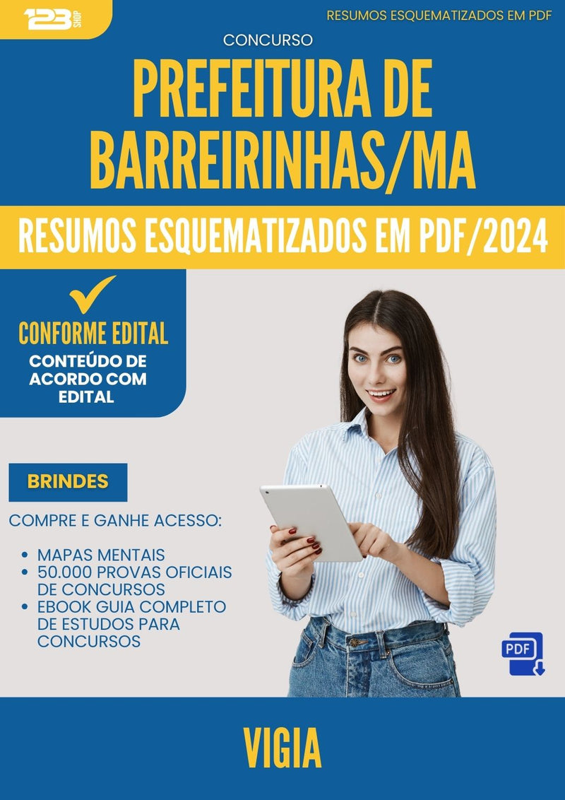 Resumos Esquematizados para Concurso Vigia da Prefeitura Barreirinhas Ma 2024 - Conteúdo de Acordo com Edital