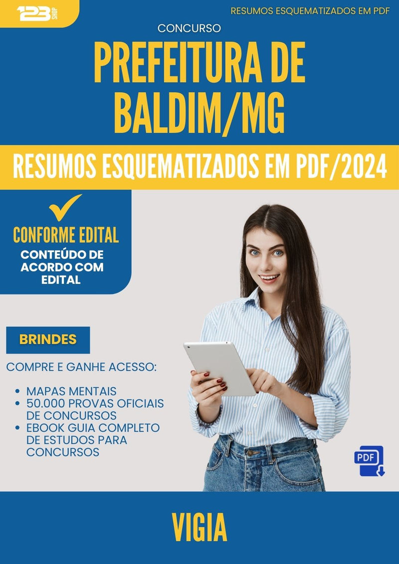 Resumos Esquematizados para Concurso Vigia da Prefeitura Baldim Mg 2025 - Conteúdo de Acordo com Edital