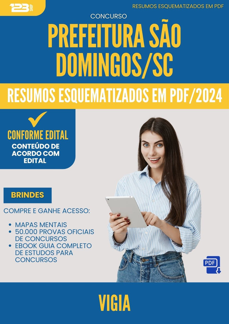 Resumos Esquematizados para Concurso Vigia da Prefeitura Sao Domingos Sc 2024 - Conteúdo de Acordo com Edital