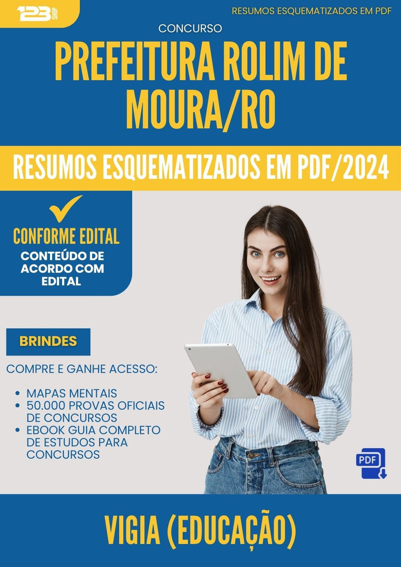 Resumos Esquematizados para Concurso Vigia Educacao da Prefeitura Rolim De Moura Ro 2024 - Conteúdo de Acordo com Edital