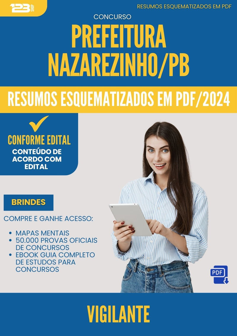 Resumos Esquematizados para Concurso Vigilante da Prefeitura Nazarezinho Pb 2025 - Conteúdo de Acordo com Edital