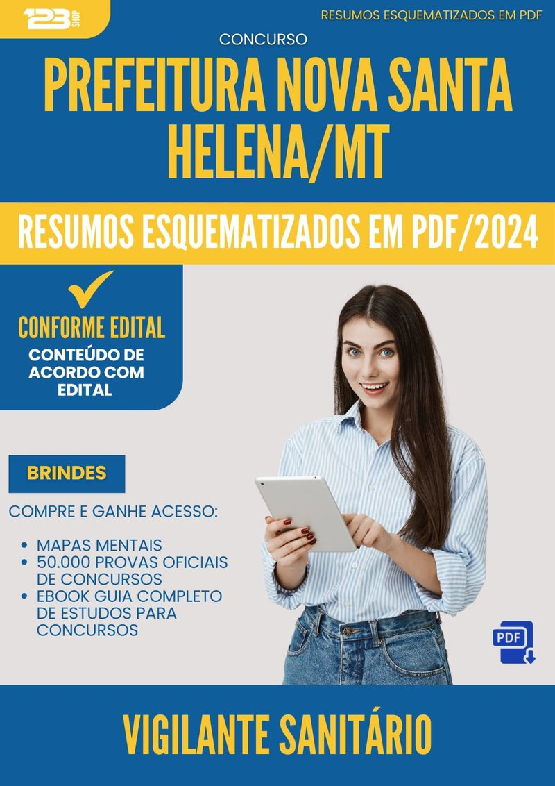 Resumos Esquematizados para Concurso Vigilante Sanitario da Prefeitura Nova Santa Helena Mt 2024 - Conteúdo de Acordo com Edital