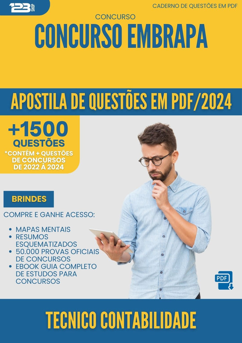 Apostila de Questões para Concurso Tecnico Contabilidade Embrapa 2025 - Mais de 1.500 Questões