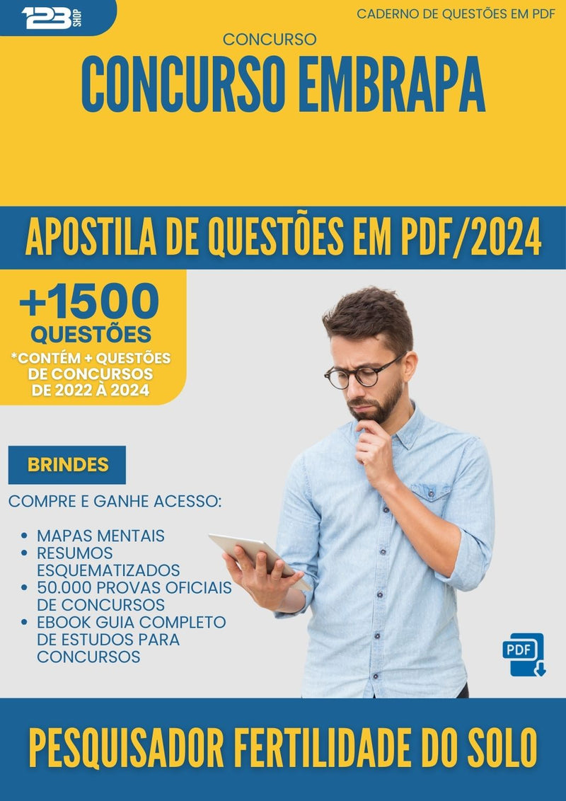Apostila de Questões para Concurso Pesquisador Fertilidade Do Solo Embrapa 2025 - Mais de 1.500 Questões