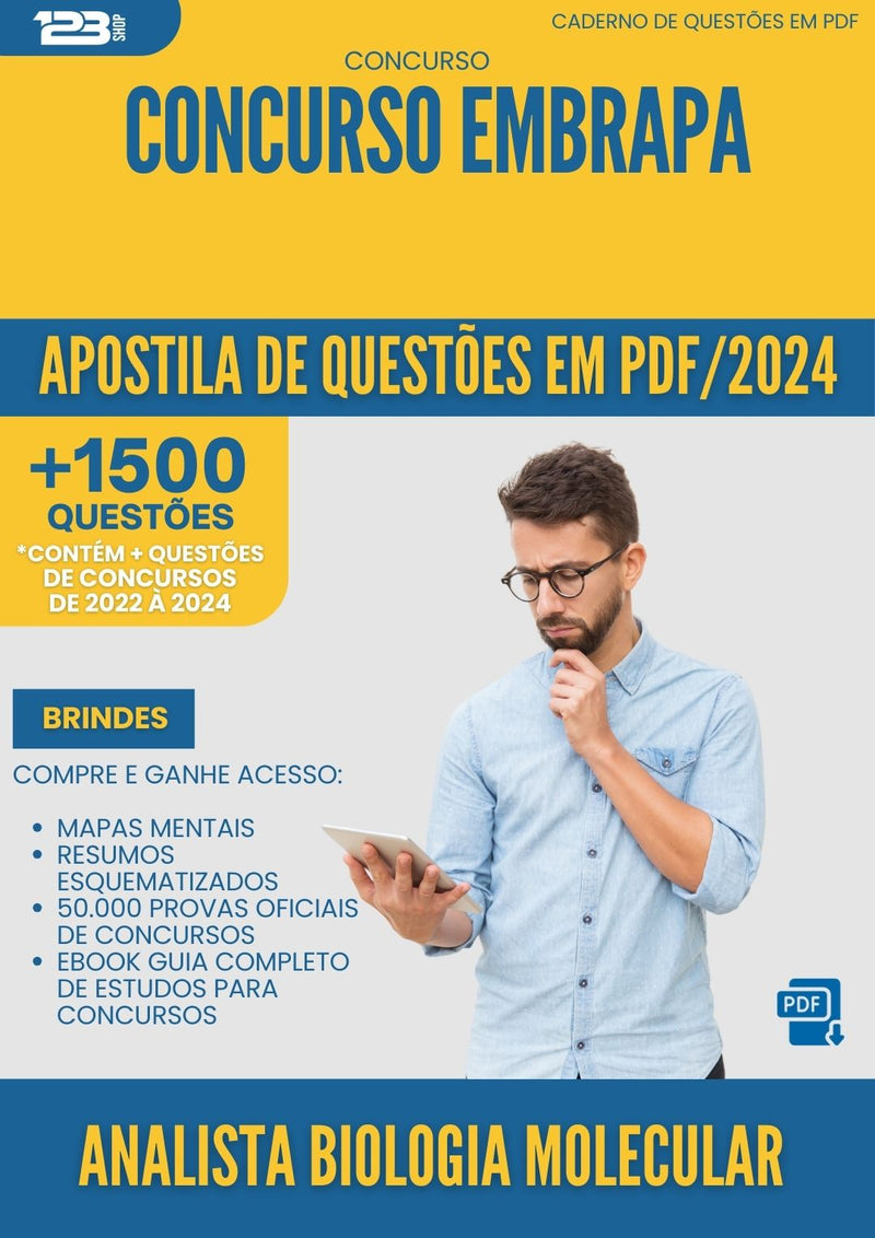 Apostila de Questões para Concurso Analista Biologia Molecular Embrapa 2025 - Mais de 1.500 Questões