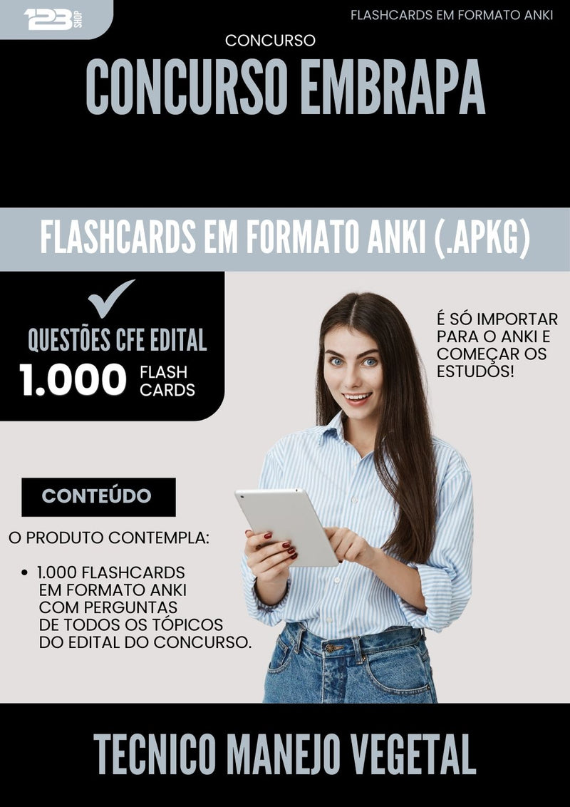 Flashcards para Concurso Tecnico Manejo Vegetal Embrapa 2025 - 1.000 Flashcards de Acordo com Edital
