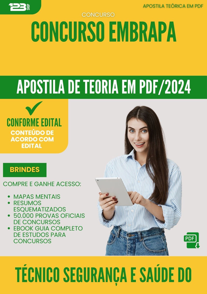 Apostila Teórica para Concurso Tecnico Seguranca E da Prefeitura Saude Do Trabalho Embrapa 2025 - Conteúdo de Acordo com Edital