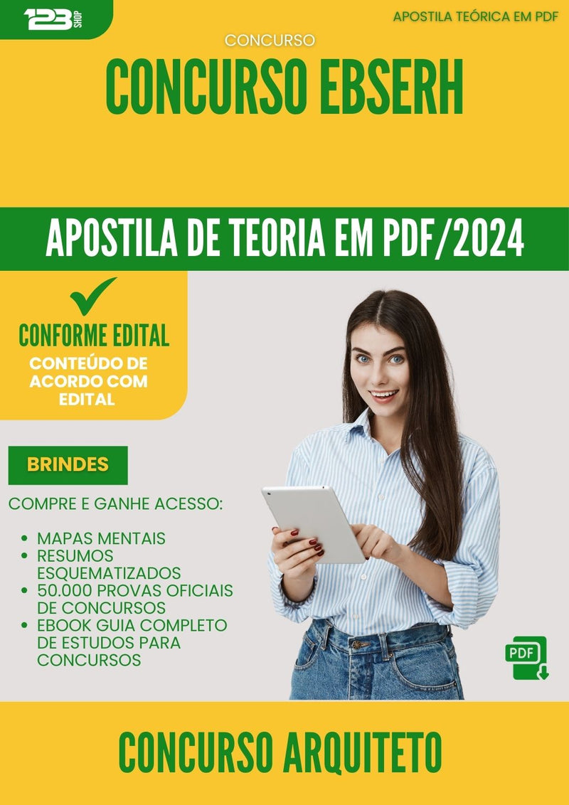 Apostila Teórica para Concurso Arquiteto Ebserh 2025 - Conteúdo de Acordo com Edital