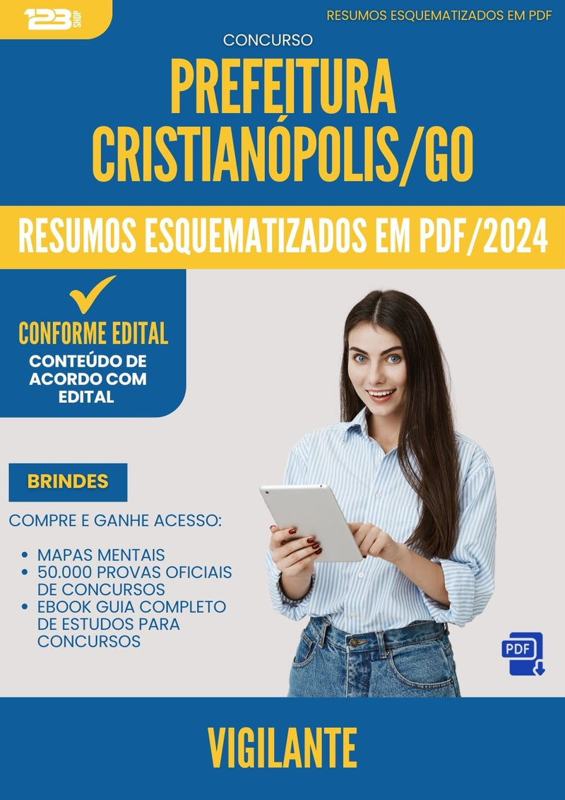 Resumos Esquematizados para Concurso Vigilante da Prefeitura Cristianopolis Go 2025 - Conteúdo de Acordo com Edital
